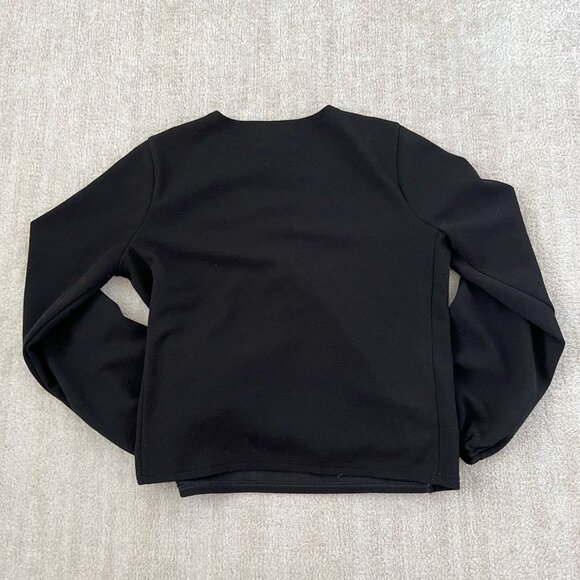 Madewell Texture and Thread Crepe Black Wrap Blouse Top S - Picture 4 of 11